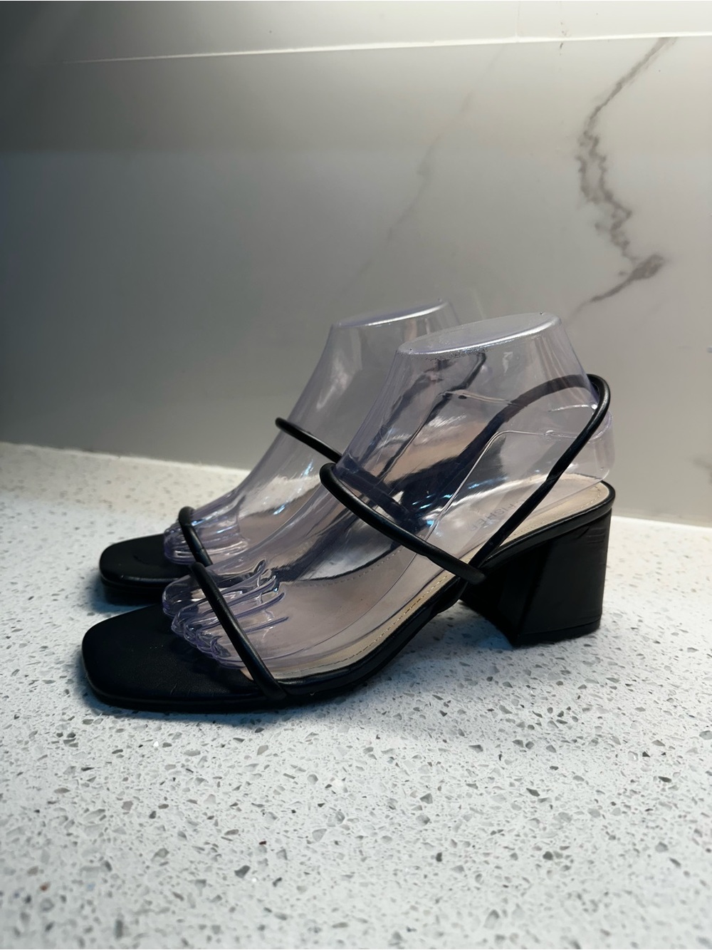 Marc Fisher Black Strappy Block Heel Sandals